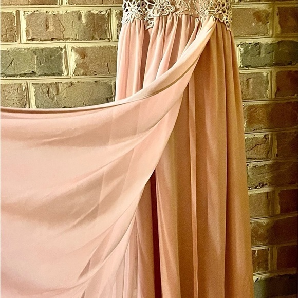 City Studio Size 0 Pale Pink Prom Pageant Gown Tulip Style Beaded Modest Sequin - Picture 6 of 12